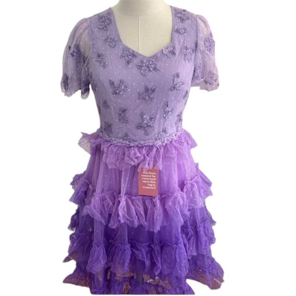 IVY CITY CO Sarah dress ombré tulle sz small - Picture 2 of 4